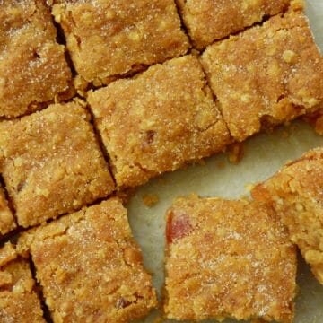 square slices of cookie bars.