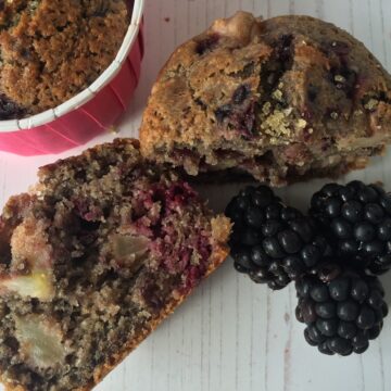 Muffin and blackberries
