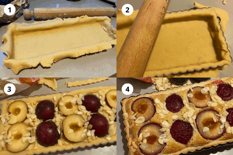 Step by Step Instructions how to make Plum and Frangipane Tart