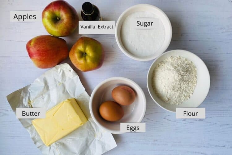 List of ingredients for Apple Sponge Eve's Pudding