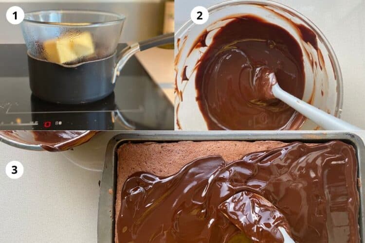 Instructions for making a chocolate glaze