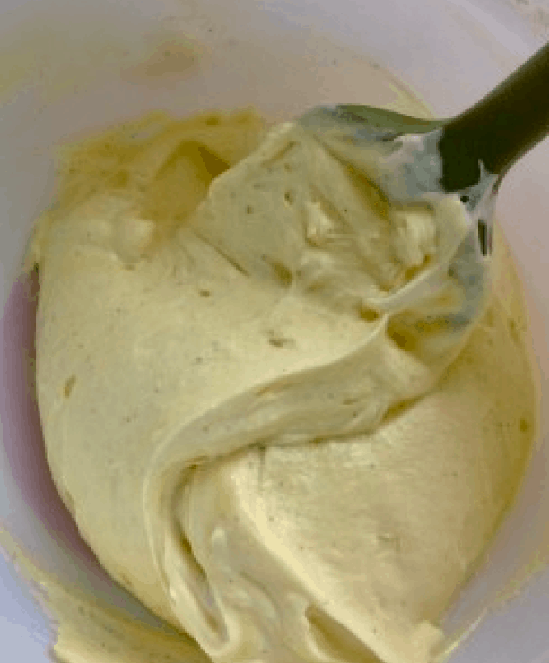 Cream in a white bowl