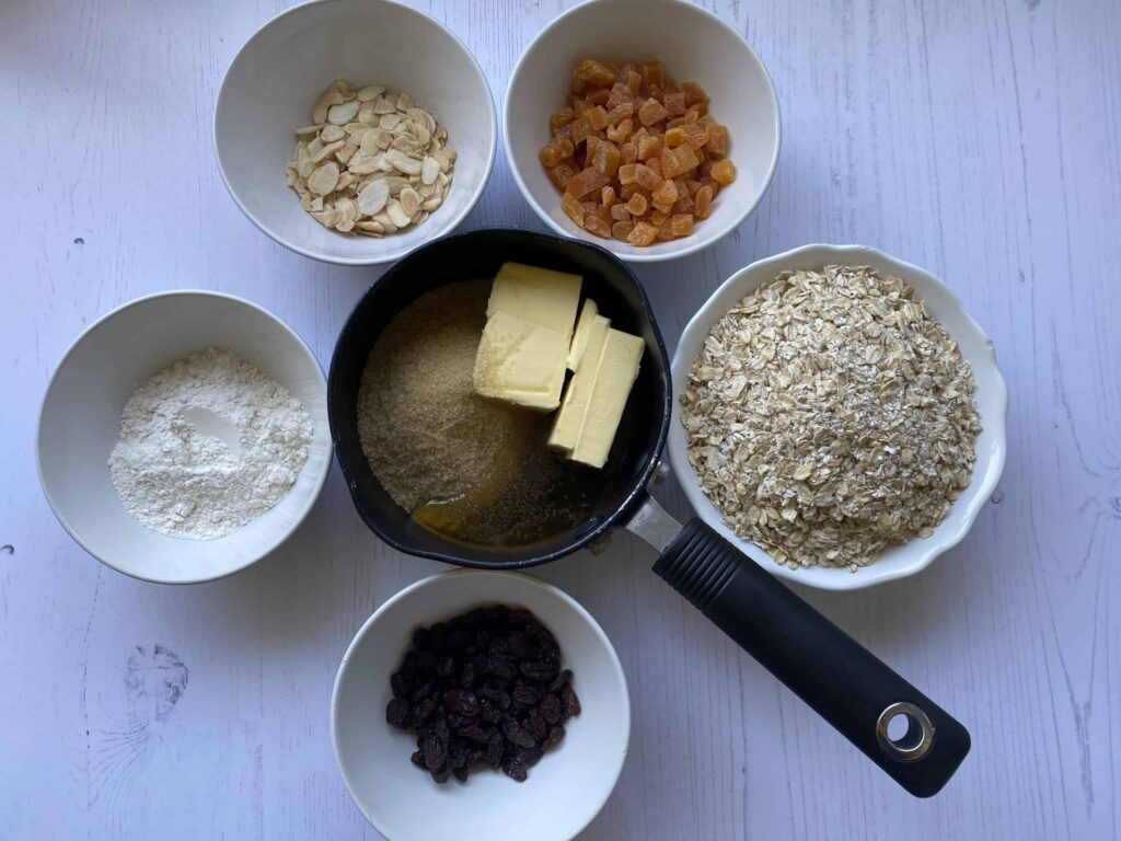 Ingredients for Apricot Flapjacks