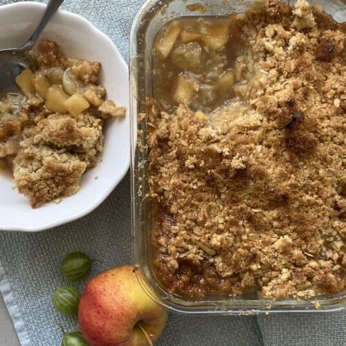 Gooseberry and Apple Crumble - Traditional Home Baking