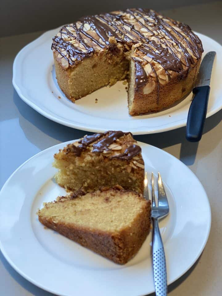 Ground Almond Cake with a Chocolate Drizzle Traditional Home Baking