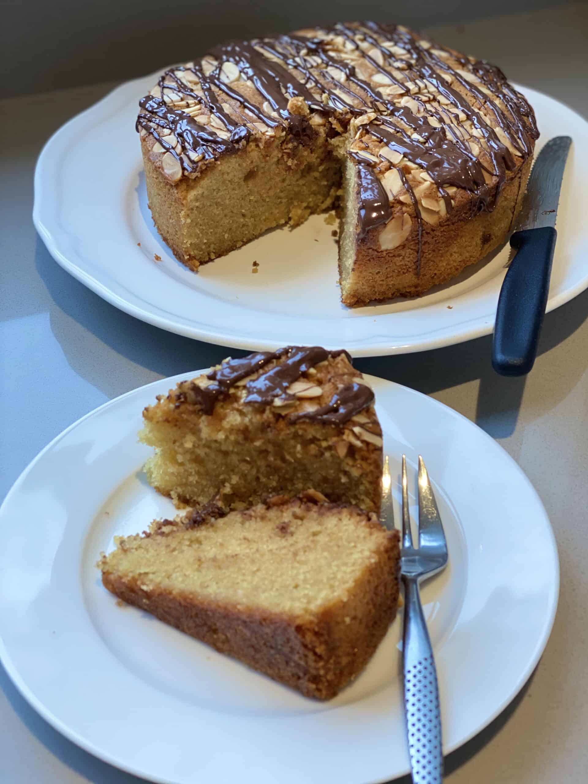 Ground Almond Cake with a Chocolate Drizzle Traditional Home Baking