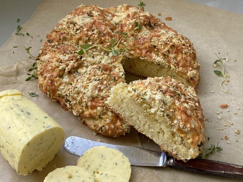 Cheese and Herb Scones with butter on the side.