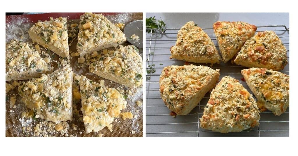 Individual portions of Cheese Scones 