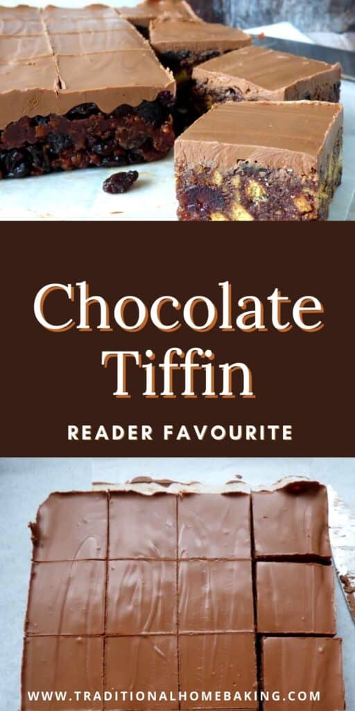 Pinterest image of Chocolate tiffin