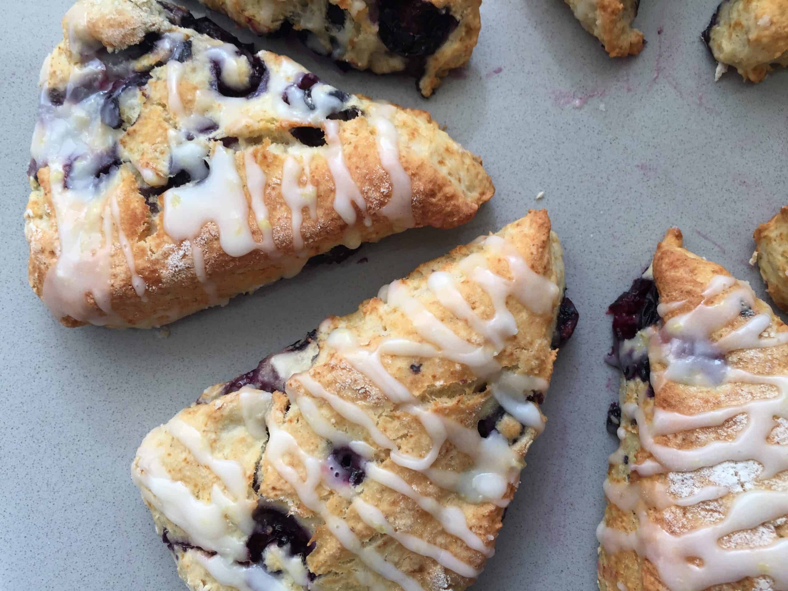 Lemon Glazed Blueberry Scones - Traditional Home Baking