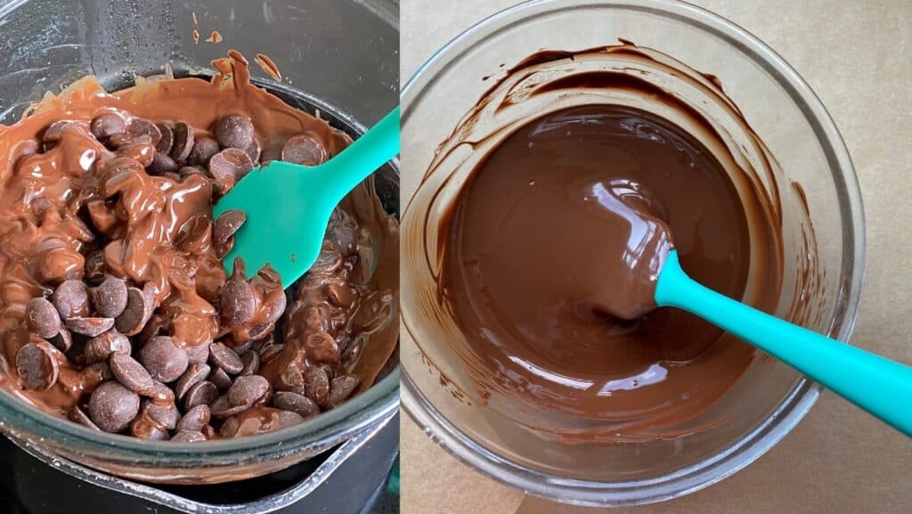 Melting chocolate in a bowl