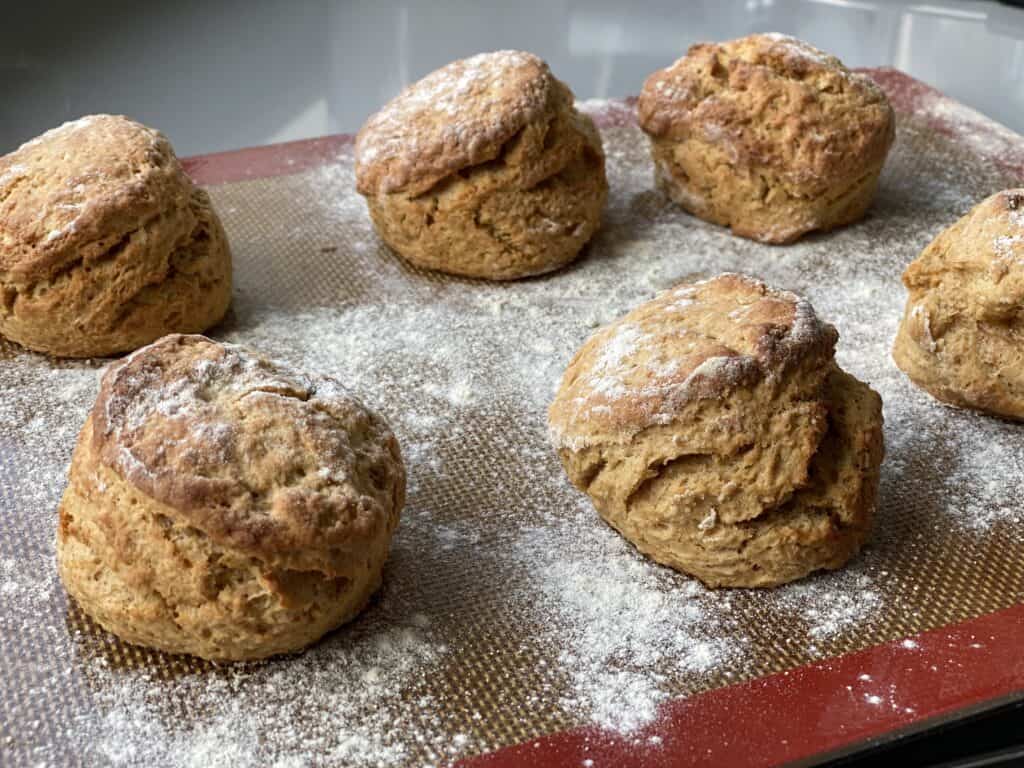 Treacle and Ginger Scones on a baking tray